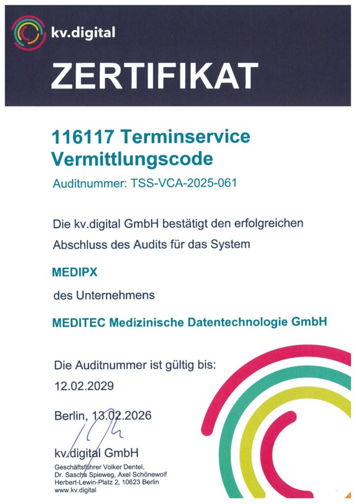 Zertifikat_TSS-VCA-2025-061_Medi Tec GmbH_MedPX
